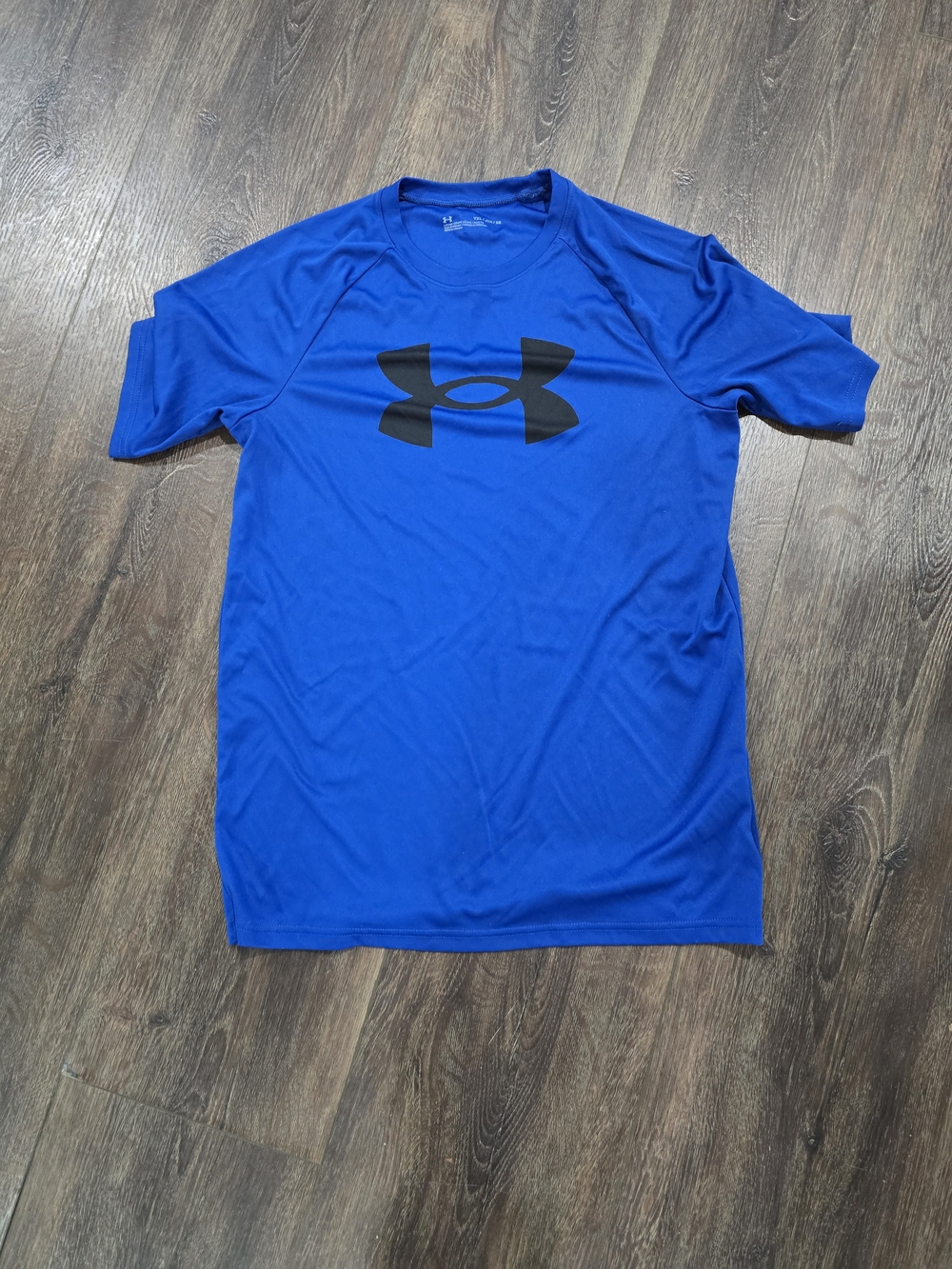 Under Armour Blue Short Sleeve Athletic Tee with Black Logo